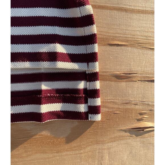 U Mass Athletic Fund Izod Club Men's Polo Shirt Size XL Maroon Striped Long Back - Picture 6 of 7